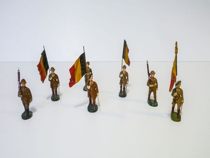 B.M., ensemble de porte-drapeau belges, sept...