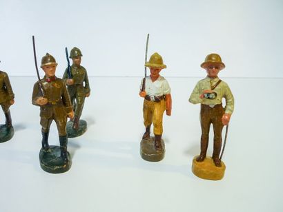 Clairon Ensemble de soldats et d'officiers belges et coloniaux, dix pièces.