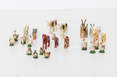 Set de figurines de ferme en bois : vaches,...