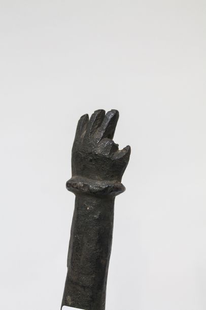 ART TRIBAL Sceptre Shango, Yoruba Nigeria, h. 45 cm [accidents et manques].