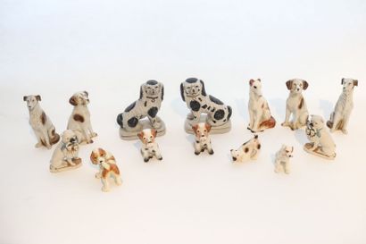 Collection de chiens en céramique, quatorze...