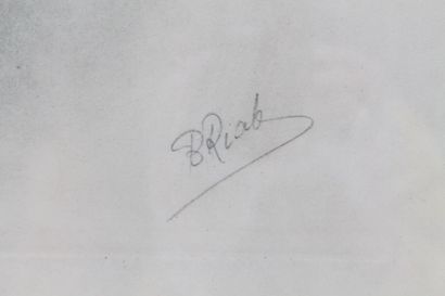 RIAB, RIABOUCHINE Boris dit (1898-1975) "Chien à la perdrix", XXe, lithographie polychrome,...