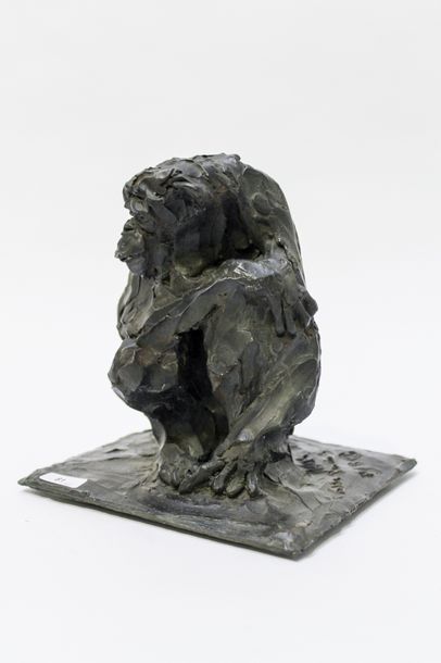 VILLAS Patrick (1961) "Chimpanzé", [19]99, épreuve en bronze patiné, signée, datée...