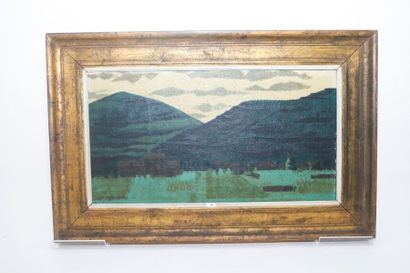 MOMMAERTS Geo (1923) "Paysage collineux", XXe, huile sur toile, signée en bas à gauche,...