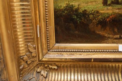 COENE Jean-Baptiste (1805-c.1850) [attribué à] "Paysage animé", XIXe, huile sur panneau,...