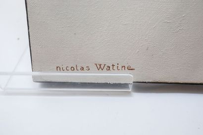 WATINE Nicolas "Nature morte aux poires", huile sur toile, signée en bas à gauche,...