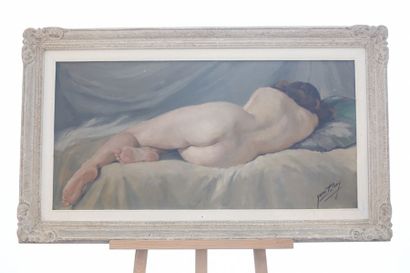 DIEY Yves (1892-1984) "Nu allongé", mi-XXe, huile sur toile, signée en bas à droite,...