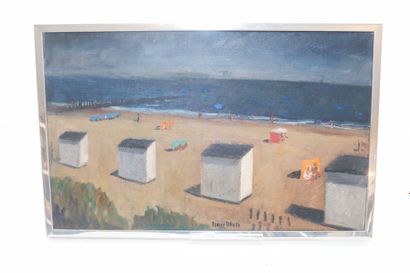 DEBAILLE Maurice (1898-1987) "Paysages côtiers et hivernaux", XXe, quatre huiles...