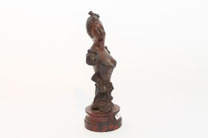 MASSÉ René Charles (1855-1913) "Élégante", fin XIXe, épreuve en bronze patiné, socle...