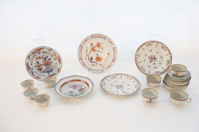 null Lot de porcelaines chinoises dont compagnies des Indes, XVIII-XXe, vingt-quatre...