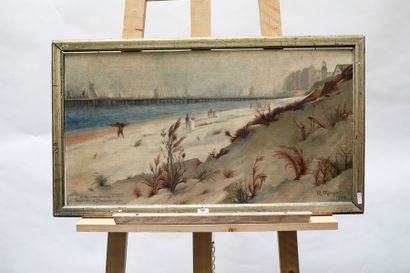 MARQUETTE M "Blankenberge", 1908, huile sur toile marouflée sur carton, signée et...
