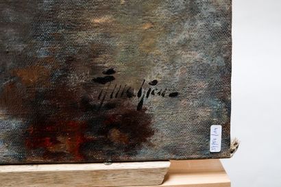 null ILLISIBLE, "Bouquet", XXe, huile sur toile, signée en bas à droite, 70x60 cm...