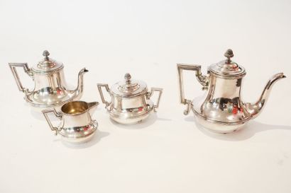 WISKEMANN Service à café et à thé de style Louis XVI, XXe, métal argenté, poinçons,...