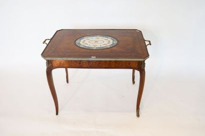 null Table à thé de style Transition à poignées latérales, fin XIXe, bois de placage...