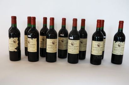 BORDEAUX (SAINT-ÉMILION) Rouge, Château Guadet-Saint-Julien 1985, douze bouteilles...