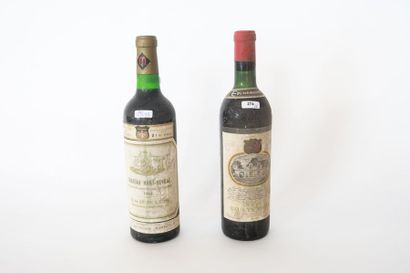 BORDEAUX Rouge, deux bouteilles :

- (SAINT-ÉMILION), Château Haut-Veyrac 1961, une...