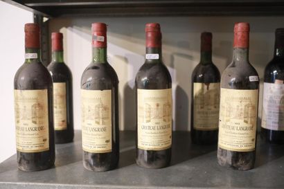 BORDEAUX (SAINT-ÉMILION) Rouge, Château Langrane, grand cru, 1982, huit bouteilles...