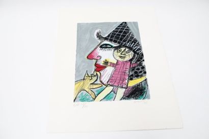 CORNEILLE, VAN BEVERLOO Guillaume Cornelis dit (1922-2010) "Le Clown", [19]94, lithographie,...