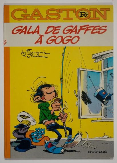 Gaston R1 - Gala de gaffes à gogo Édition originale de 1970. Dos rond orange parfait,...