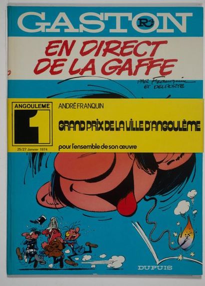 Gaston R4 - En direct de Lagaffe Édition originale de 1974 avec plumes de paon. Superbe...