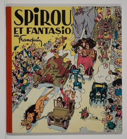 Spirou et Fantasio (par Franquin) Édition originale de 1948 dos toilé orange aux...