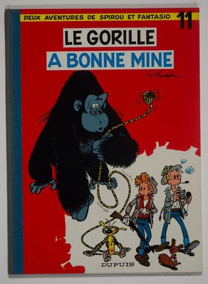 Spirou - Le gorille à bonne mine Édition originale de 1959. Fragile dos papier bleu-gris...
