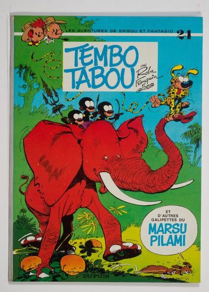 Spirou - Tembo Tabou Édition originale de 1974. Dos rond gris magnifique aux coiffes...