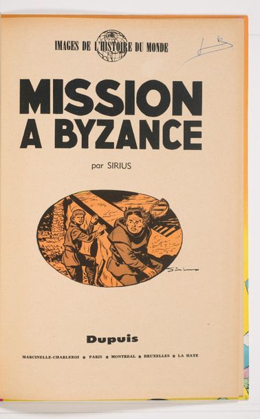 Timour - Mission à Byzance Édition originale de 1962. Superbe dos rose. Coins piquants,...