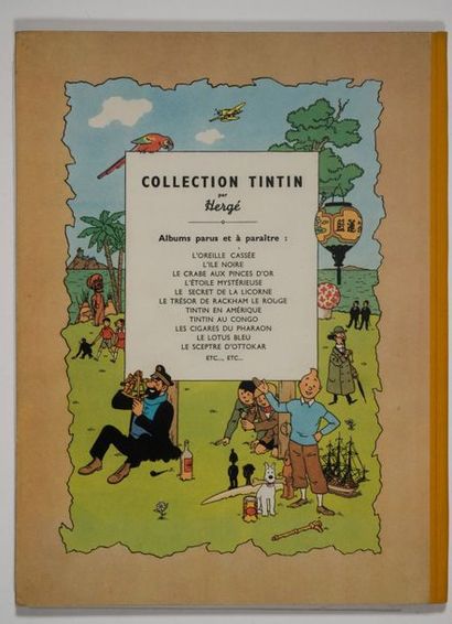 Tintin - Le secret de la Licorne Édition Casterman B1 de 1946. Dos jaune immaculé...