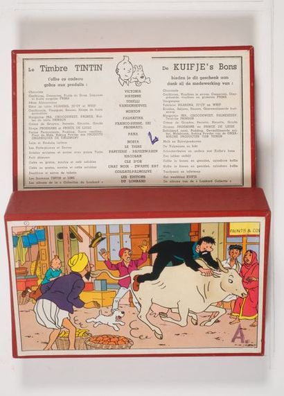 Tintin - Puzzle Magnifique puzzle en bois issu de Tintin au Tibet (La vache). Boîte...