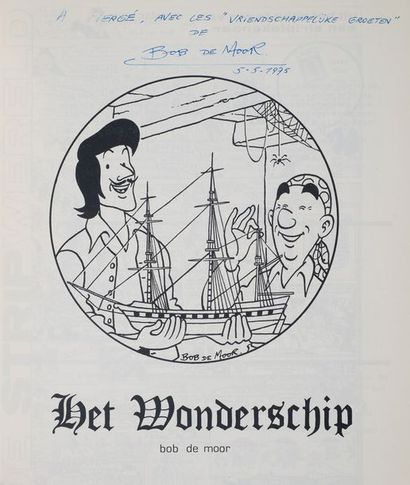 Bob de Moor - dédicace à Hergé De Stripwereld n°4/5 Bob de Moor nummer agrémentée...