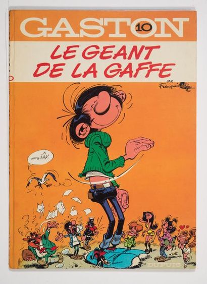 Gaston 10 - Le géant de la gaffe (+ dédicace) Édition originale de 1972. Dos rond...
