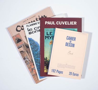 Cuvelier - Ensemble de 7 albums Corentin Les trois perles de Sa-Skya, Cahier de dessin,...