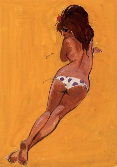 Georges PICHARD (1920-2003) Technique mixte sur papier.
26x18,5 cm