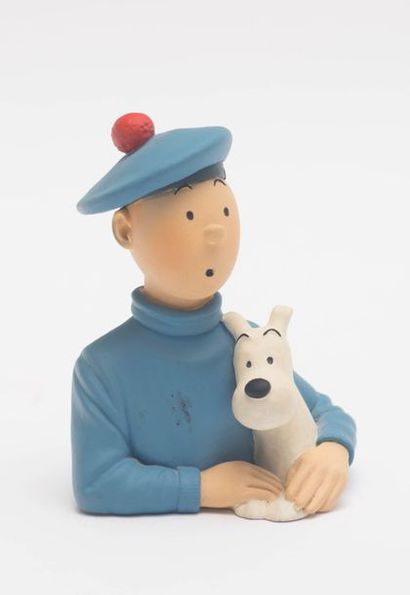 Tintin / L'île noire - Pixi Regout Buste de Tintin en écossais avec Milou. Sans boîte....