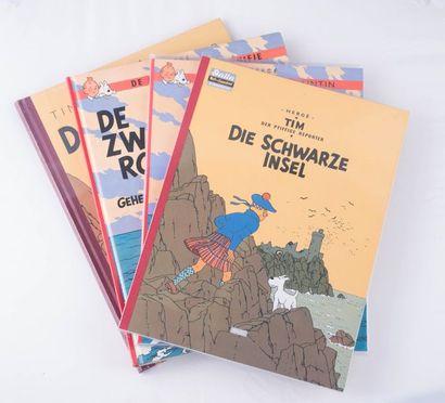 Tintin / L'île noire - Ensemble de 8 albums en langues étrangères Die schwarze insel...