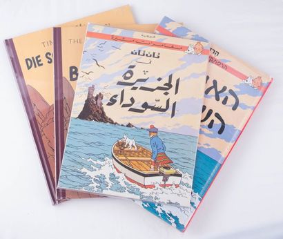 Tintin / L'île noire - Ensemble de 8 albums en langues étrangères Die schwarze insel...