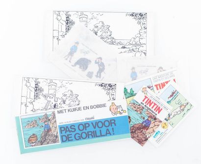 Tintin / L'île noire - Ensemble de publicités Tintin en Angleterre par Nesquik, Chamboursy...