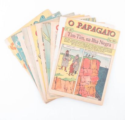 O Papagaio 1941/42 - Ensemble de 12 fascicules Magazine reprenant «Tim-Tim, na Ilha...