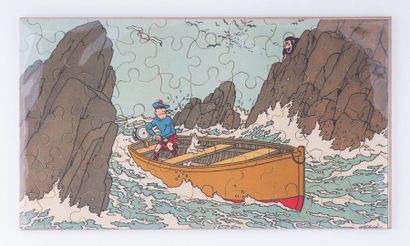 Tintin / L'île noire - Puzzle Dubreucq Magnifique jeu de 60 pièces représentant Tintin...