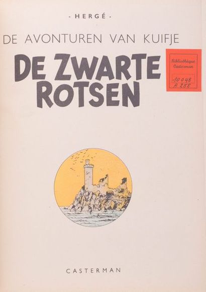 Kuifje / De Zwarte Rotsen Dos bleu, noté 1947. Cahiers magnifiques en papier mince,...