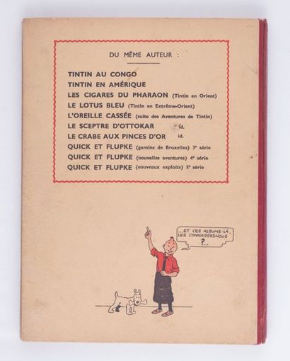 Tintin / L'île noire Dos pellior rouge, pagination 6 à 129, pages de garde blanches.
Bon...