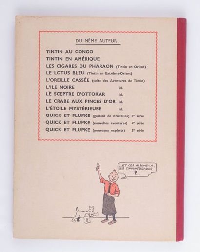Tintin / L'île noire Dos pellior rouge, grande image. Cahiers magnifiques en papier...
