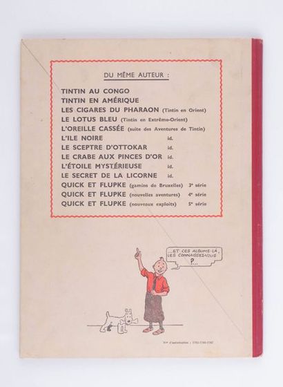 Tintin / L'île noire Dos pellior rouge. Cahiers magnifiques en papier mince, coins...