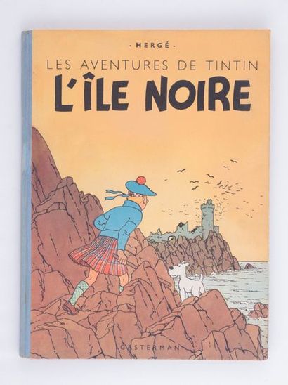 Tintin / L'île noire - Édition Casterman B1 de 1946 Dos bleu, papier épais. Quelques...