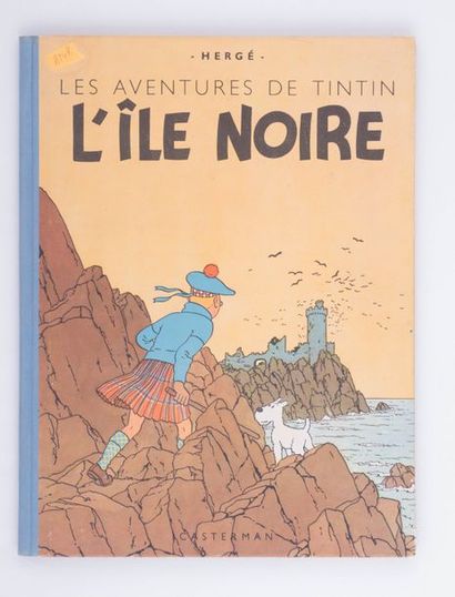Tintin / L'île noire - Édition Casterman B1 de 1947 bibliothèque Casterman A248 Dos...