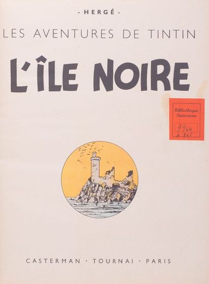 Tintin / L'île noire - Édition Casterman B1 de 1947 bibliothèque Casterman A248 Dos...
