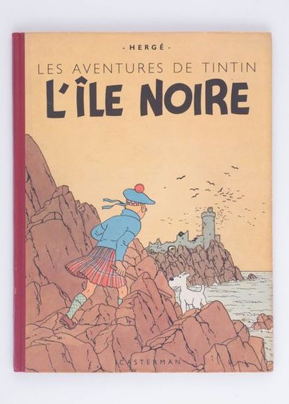 Tintin / L'île noire - Édition Casterman B2 de 1948 Dos pellior rouge. Quelques très...