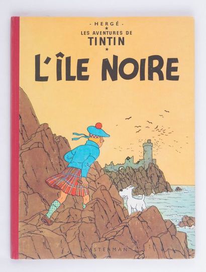 Tintin / L'île noire - Édition Casterman B17 de 1956 Dos pellior rouge. Très très...