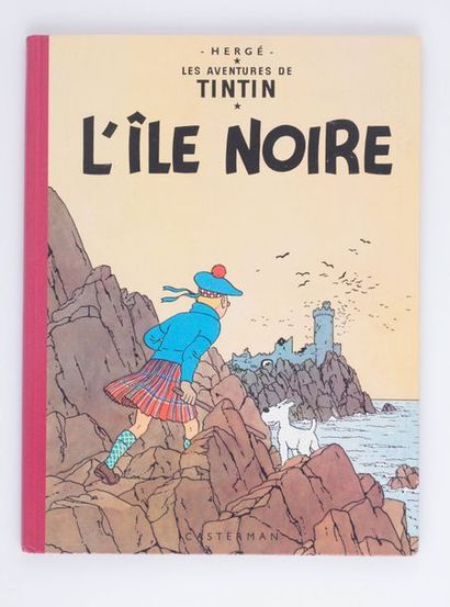 Tintin / L'île noire - Édition Casterman B23 de 1957 Imprimerie Danel 1589.Dos pellior...